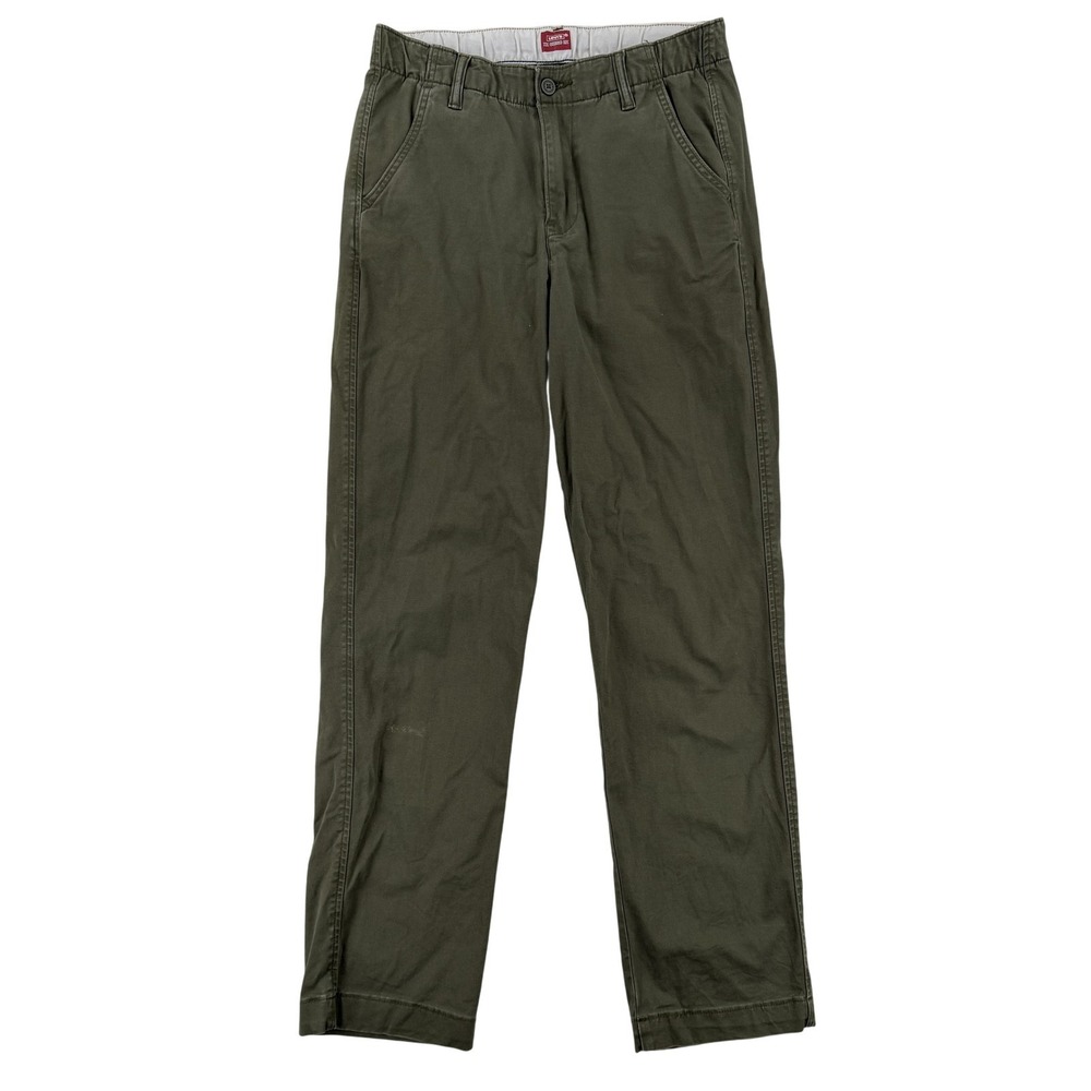 Levis XX Chino EZ Pants Mens Small 30x30 Green Regular Fit Stretch Elastic Waist